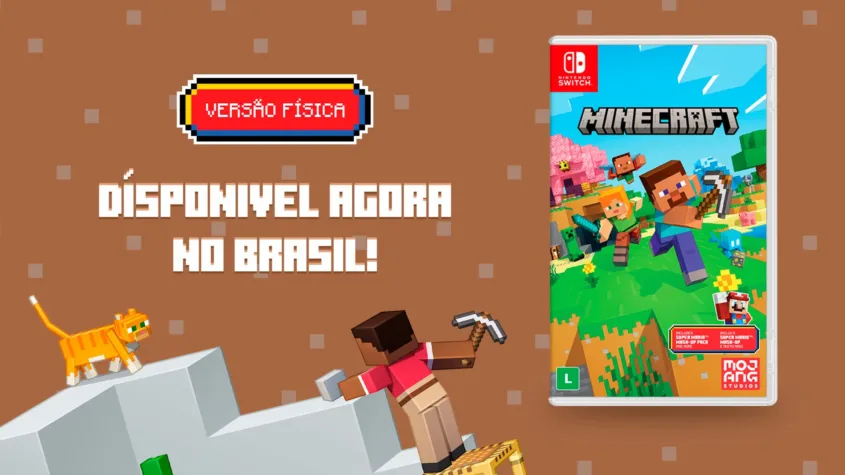 Edição mídia física de Minecraft para o Nintendo Switch está disponível no Brasil